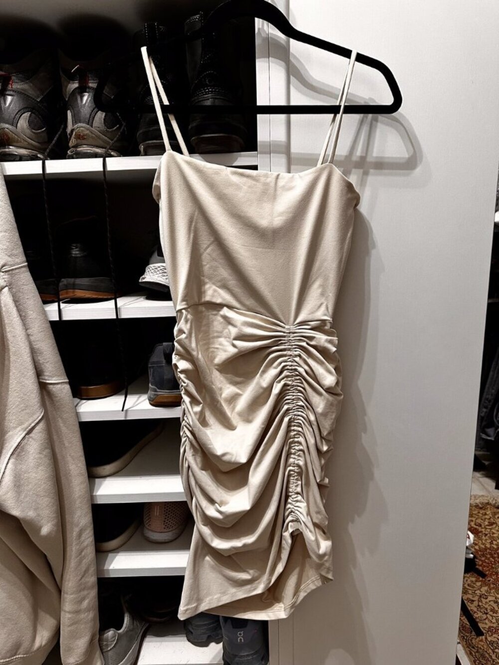 Susana Monaco Ruched Mini Dress Cream Size M